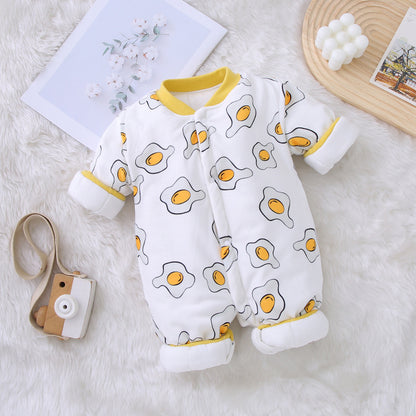 Children's Clothing Autumn And Winter Baby Thick Cotton Jumpsuit Baby Jumpsuit Long Sleeve