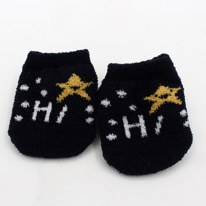 Autumn And Winter New Children Children's Socks Thick Coral Fleece Baby Floor Socks Non-slip Baby Socks Cartoon Children's Socks