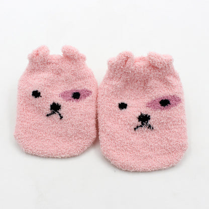 Autumn And Winter New Children Children's Socks Thick Coral Fleece Baby Floor Socks Non-slip Baby Socks Cartoon Children's Socks